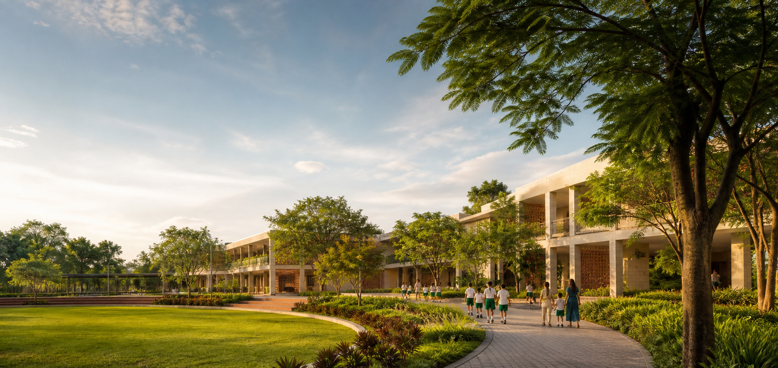 DPS Kompally campus set within lush green school grounds